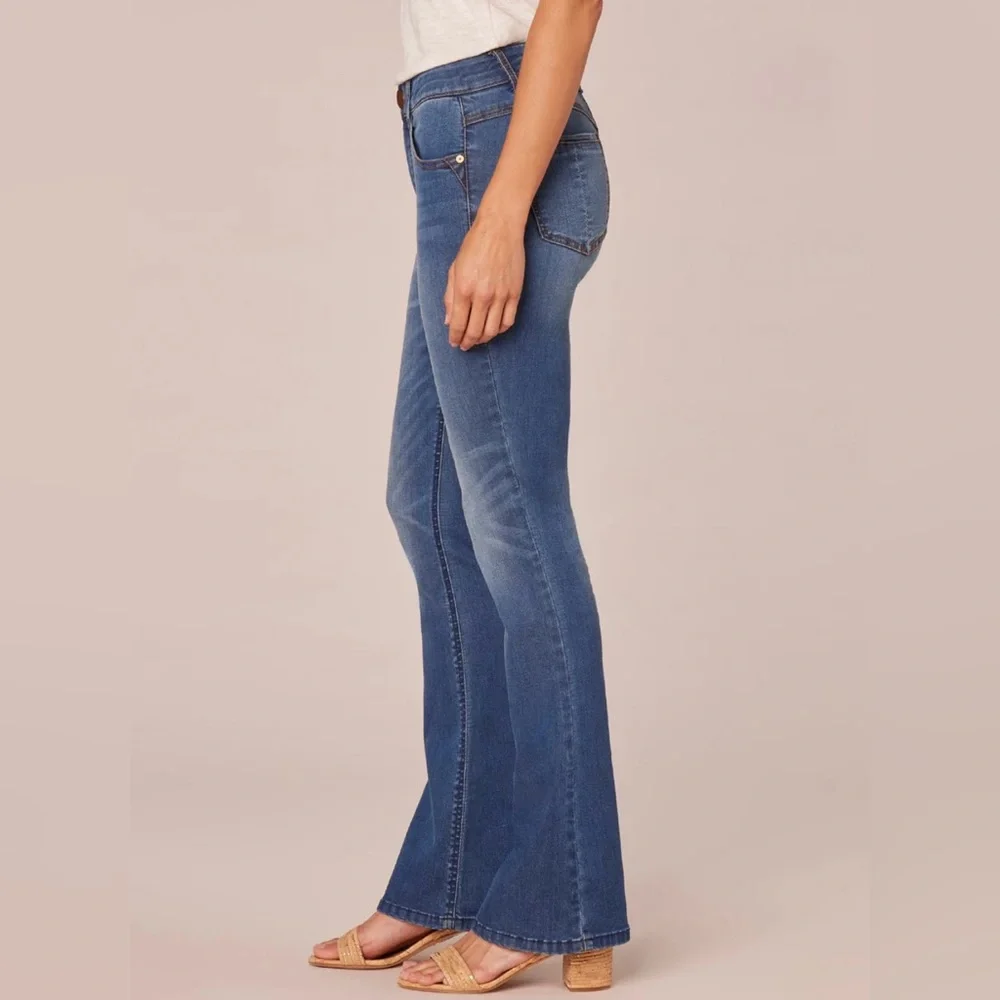 Democracy "Ab"solution® Artisanal Blue Denim Itty Bitty Bootcut Jeans Size 6 - Picture 3 of 7